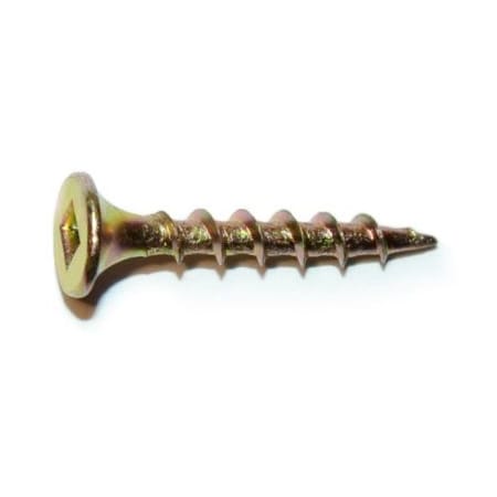 Buildright #6, Square Drive, Flat Head Wood Screw, Zinc Yellow Steel, 314 PK 07927
